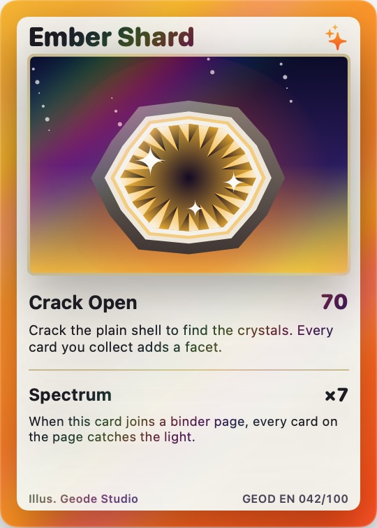Sample card: Ember Shard