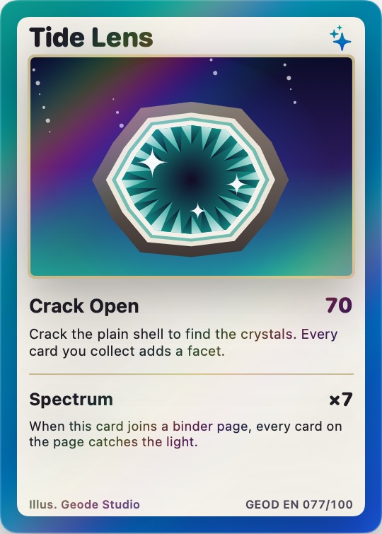 Sample card: Tide Lens